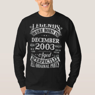 Camiseta 19.º Aniversário Nascer De Legendas Em Dezembro De
