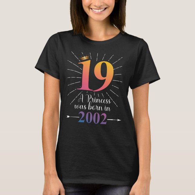 Camiseta 19.º aniversário Presente 19 anos (Frente)