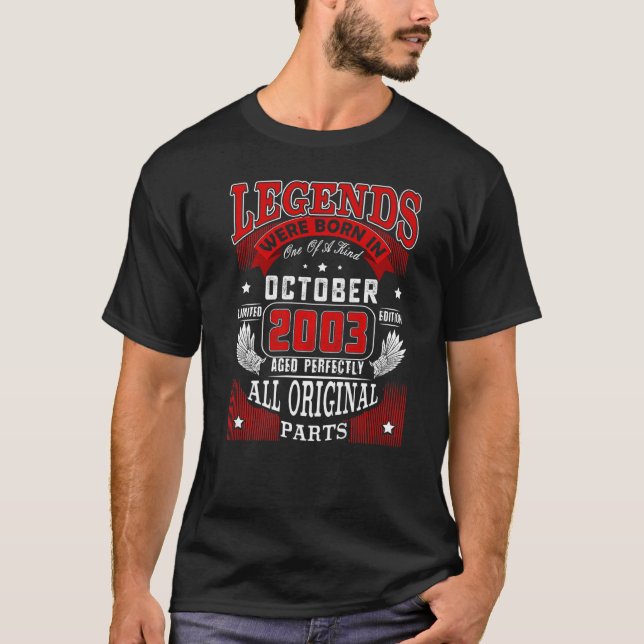 Camiseta 19.º Nascer De Legendas De Aniversário Em Outubro  (Frente)