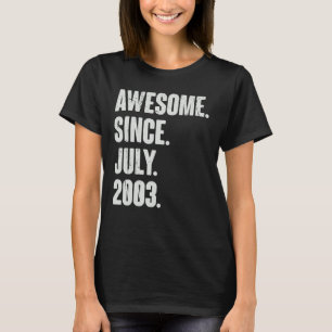 Camiseta 19 anos 19 anos Aniversário fantástico desde julho