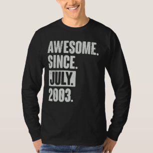 Camiseta 19 anos 19 anos Aniversário fantástico desde julho