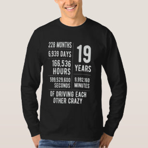 Camiseta 19 Anos Casados Engraçado 19.º Aniversário de Casa
