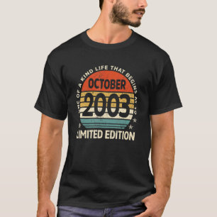 Camiseta 19 anos de idade outubro de 2003 19º aniversário 2