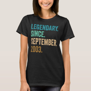 Camiseta 19 anos Legendário desde setembro de 2003 19º B