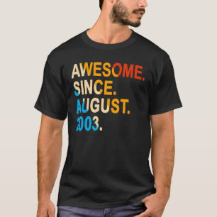 Camiseta 19 anos Vintage Incrível desde agosto de 2003 19t