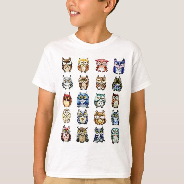 Camiseta 19 Corujas e 1 Gato (Frente)