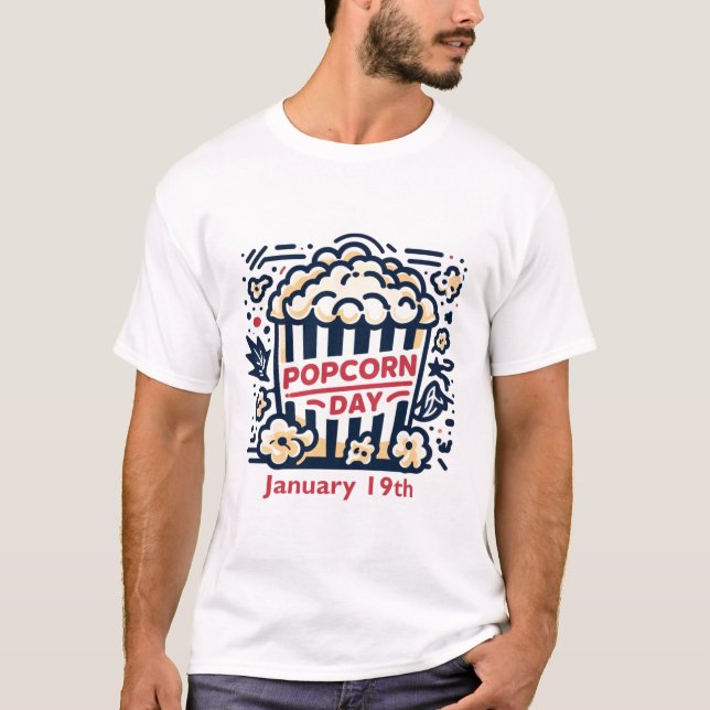 Camiseta 19 de janeiro - Dia da pipoca (Frente)