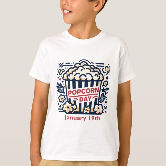 Camiseta 19 de janeiro - Dia da pipoca (Frente)