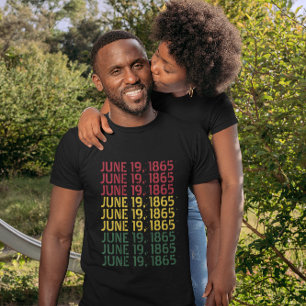 Camiseta 19 de junho 1865 Texto reincidente História negra