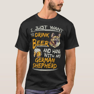 Camiseta 19 Eu Só Quero Beber Cerveja E Ficar Com Meu Cão