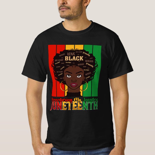 Camiseta 19 Lembrando Minha Ancestral Garota Melanina (Frente)