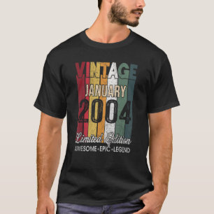 Camiseta 19.o aniversário de Janeiro de 2004 19 anos
