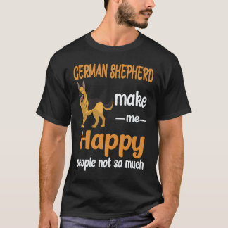 Camiseta 19 Pastor Alemão Me Faz Feliz Pessoas Não Tanto