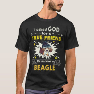 Camiseta 19 Perguntou a Deus - Amigo Verdadeiro - Um Beagle