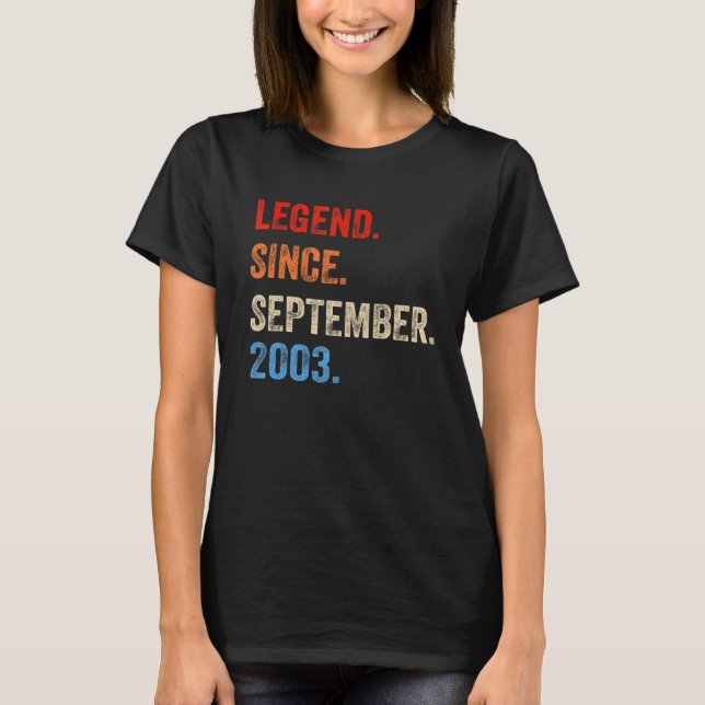 Camiseta 19 Years Old  Legend Since September 2003 19th Bir (Frente)