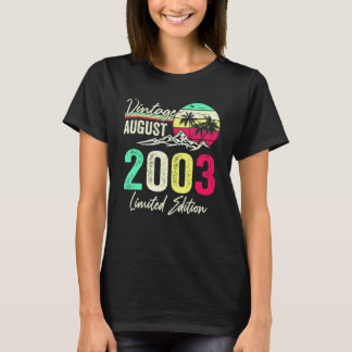 Camiseta 19 Yr Old Vintage August 2003  19th Birthday