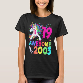 Camiseta 19th Birthday Dabbing Unicorn Party  19 Years Old 