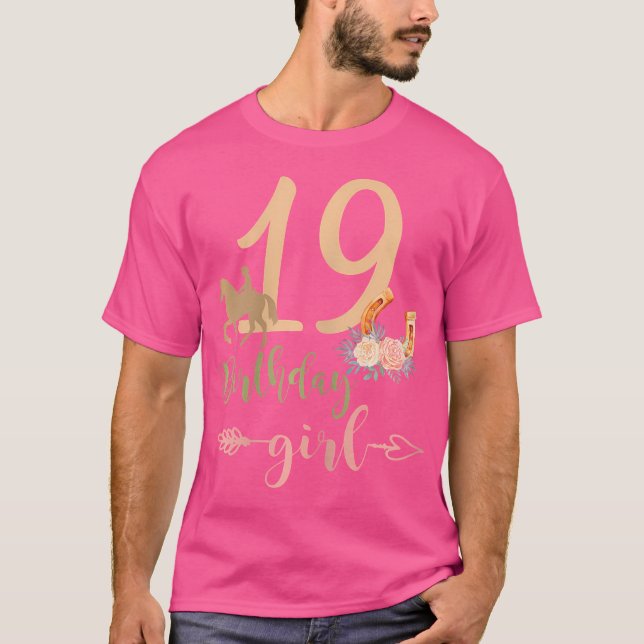 Camiseta 19Th Birthday Girl Horse Lover 19 Years Birthday P (Frente)