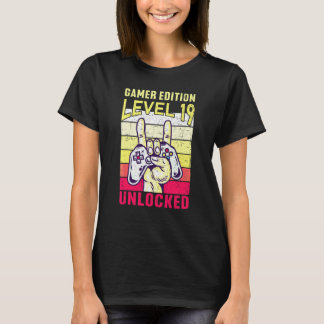 Camiseta 19th Birthday Video Gamer Edition Level 19 Unlocke
