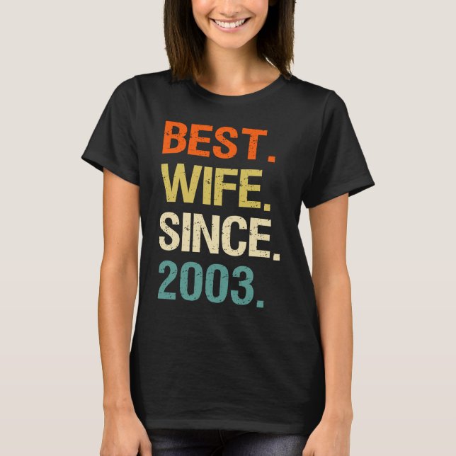 Camiseta 19th Valentine Anniversary for Her Best Wife Since (Frente)