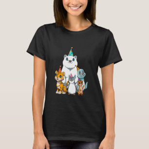 Camiseta 1 2 3 Parte Aniversário de criança Animais de Aniv