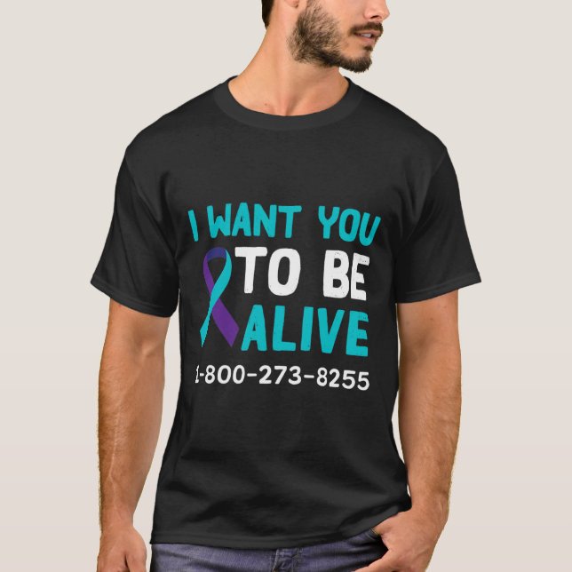 Camiseta 1 800 273 8255 - Dia de Prevenção do Suicídio - Su (Frente)