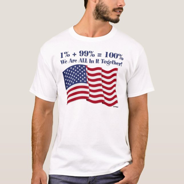 Camiseta 1% + 99% = 100% Estamos TODOS Nisso Juntos! (Frente)