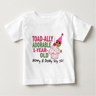 Camiseta 1-Ano adorável de Toadally velho