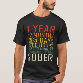 Camiseta 1 ano de aniversário de sobriedade 1 anos de sobri