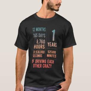 Camiseta 1 Ano de Casado Engraçado 1º Aniversário de Casame
