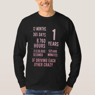 Camiseta 1 ano de casamento Engraçado 1 rua aniversário de 
