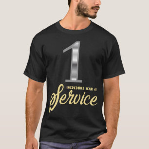 Camiseta 1 ano de serviço Incentivo de Apreciação do Fun