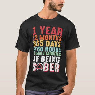 Camiseta 1 Ano De Sobriedade Sóbrio Alcoholismo Alcoholi