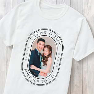 Camiseta 1 Ano Passado 1º Aniversário de Casamento com Foto