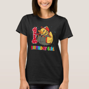 Camiseta 1 Anos De Idade Fir Homem-Fogo Cuja Borracha Ducky
