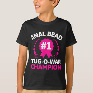 Camiseta #1 Bead Tug O War Champher Engraçado Adulto Humor 