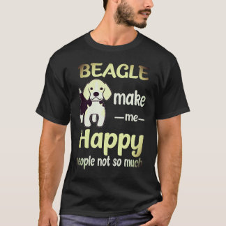 Camiseta 1 Beagle Me Faz Feliz Pessoas Não Tanto Beagle