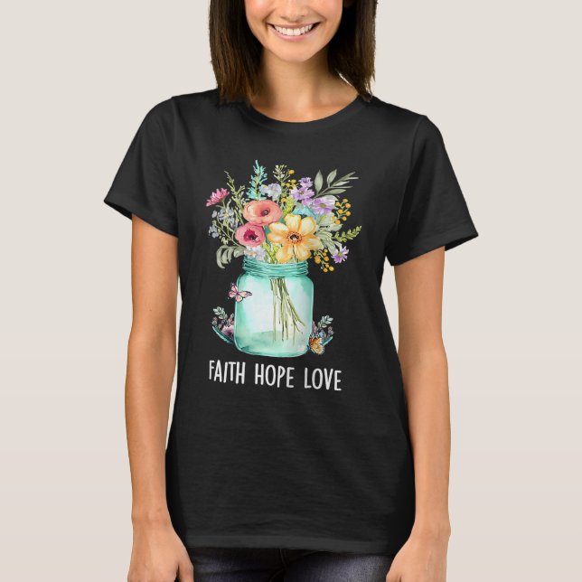 Camiseta 1 Corinthians 1313  Faith Hope Love Christian Appa (Frente)