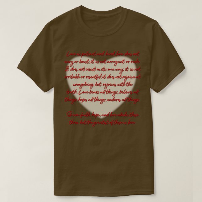 Camiseta 1 Corinthians 13 Love is1 (Frente do Design)