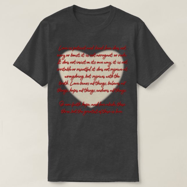 Camiseta 1 Corinthians 13 Love is1 (Frente do Design)