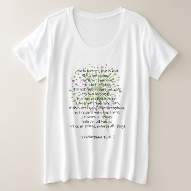 Camiseta 1 Corintianos 13: 4-7 (Frente do Design)