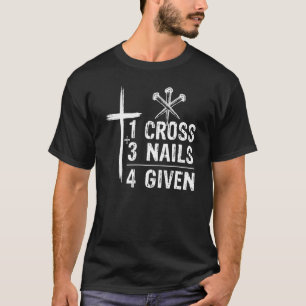 Camiseta 1 Cruz 3 Pregos Perdoado Páscoa Cristã
