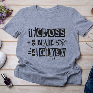 Camiseta 1 cruz 3 Unhas Fordado Páscoa Trendy Black