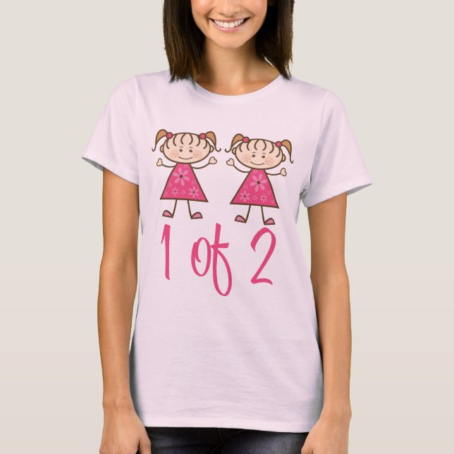 Camiseta 1 De 2 Meninas Rosa (Frente)