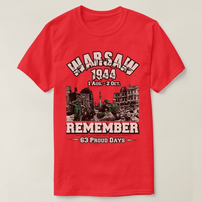 Camiseta 1 de agosto de 1944 Levante de Varsóvia (Frente do Design)