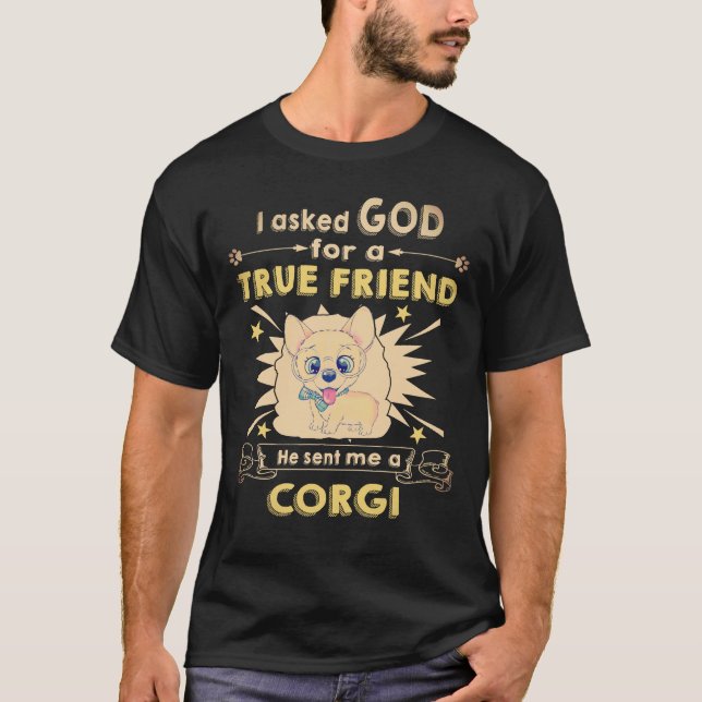Camiseta 1 Ele Me Enviou Um Corgi (Frente)