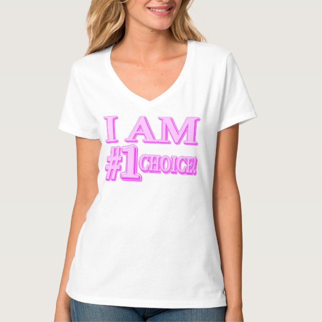 Camiseta "#1 ESCOLHA" Design de Expressão de Corte. Comprar (Frente)
