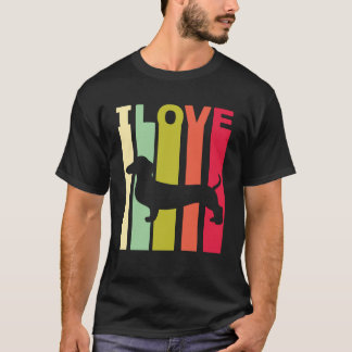 Camiseta 1 Eu Amo Dachshund Angustiado Vintage Presentes Am