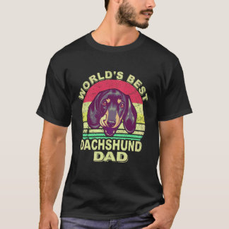 Camiseta 1 Pai de Dachshund do Mundo Vintage