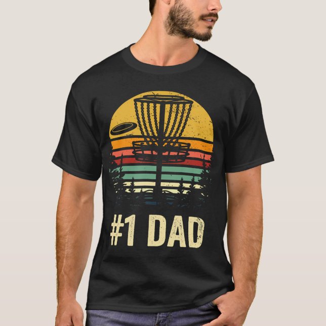Camiseta 1 Pai Dólar de Golfe Número Um Padre Frisbee (Frente)